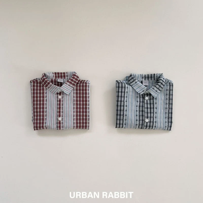 Urban Rabbit - Korean Children Fashion - #childofig - Grungy Check Shirt - 8