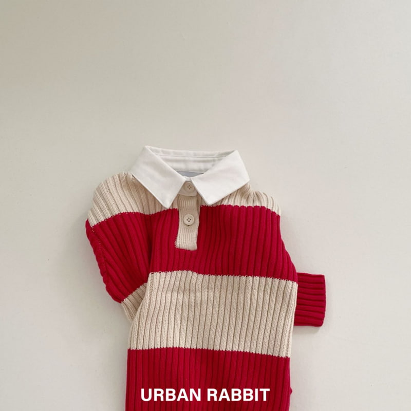 Urban Rabbit - Korean Children Fashion - #discoveringself - Stripe Collar Knit Pullover - 10