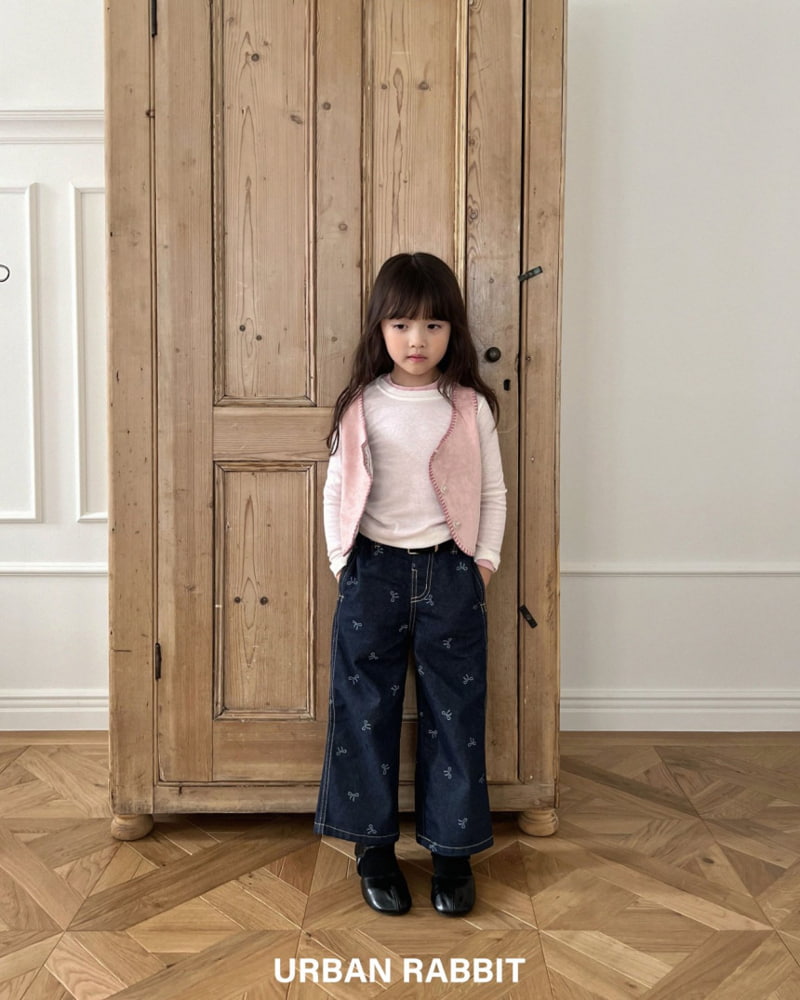 Urban Rabbit - Korean Children Fashion - #kidzfashiontrend - Ribbon Denim Pants - 11