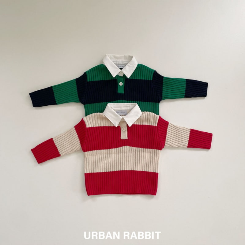 Urban Rabbit - Korean Children Fashion - #magicofchildhood - Stripe Collar Knit Pullover