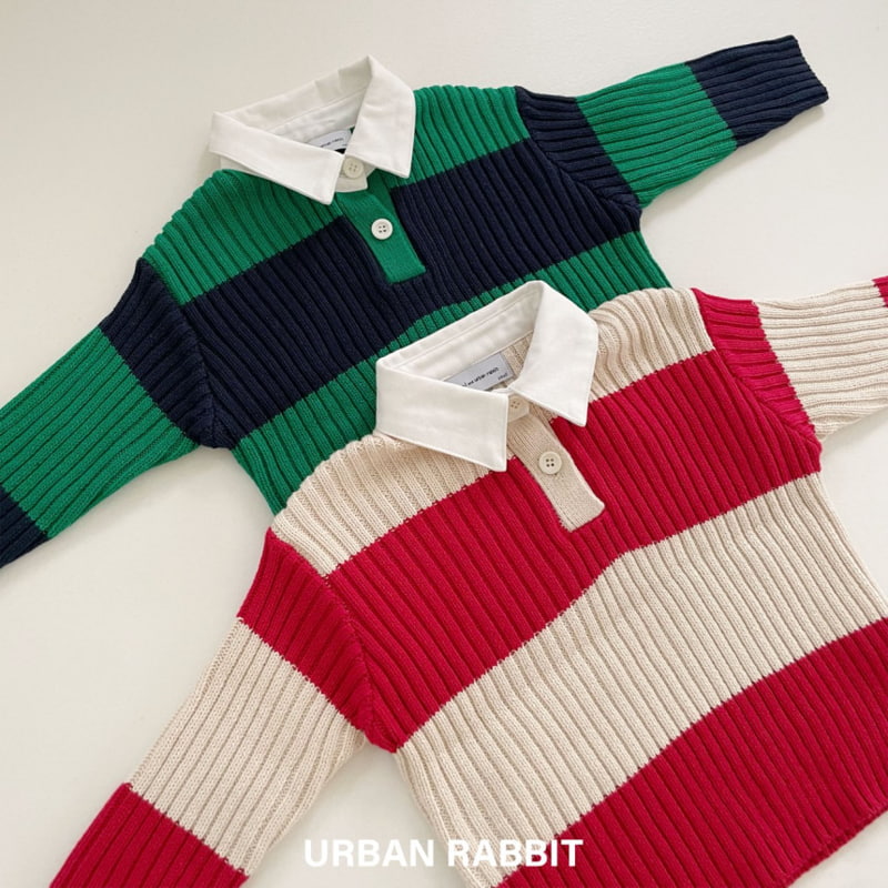 Urban Rabbit - Korean Children Fashion - #minifashionista - Stripe Collar Knit Pullover - 2