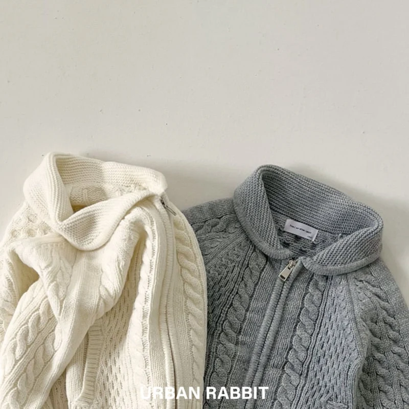 Urban Rabbit - Korean Children Fashion - #minifashionista - Shawl Collar Twist Zip-up - 9