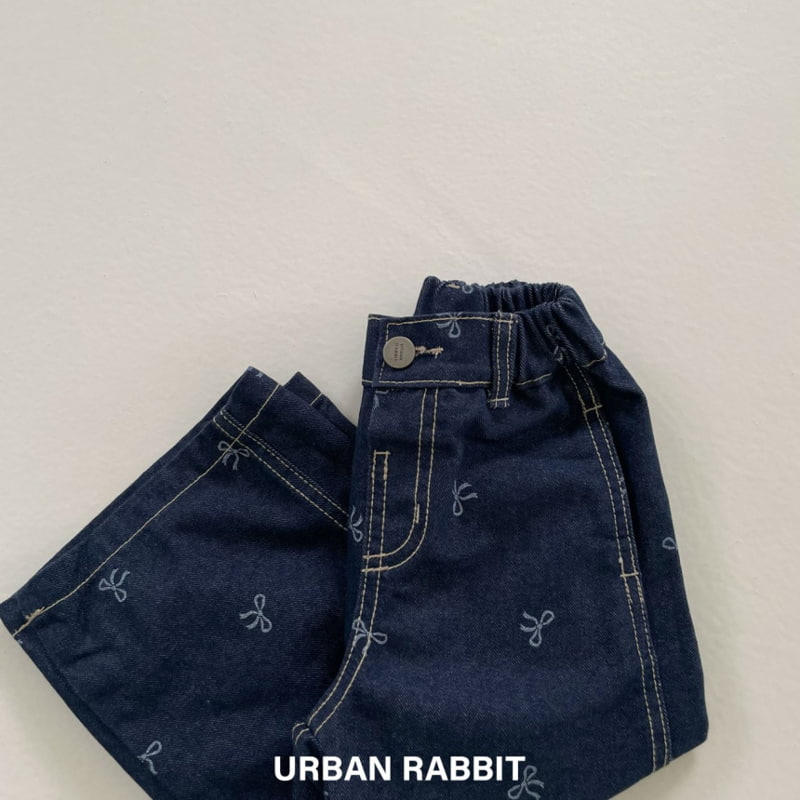 Urban Rabbit - Korean Children Fashion - #prettylittlegirls - Ribbon Denim Pants - 2