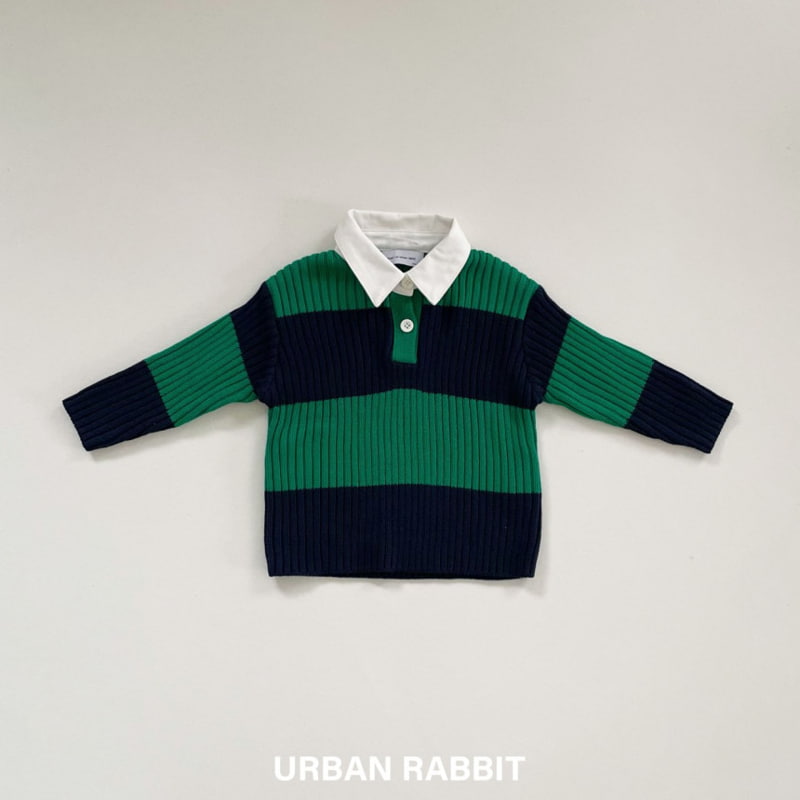 Urban Rabbit - Korean Children Fashion - #prettylittlegirls - Stripe Collar Knit Pullover - 3