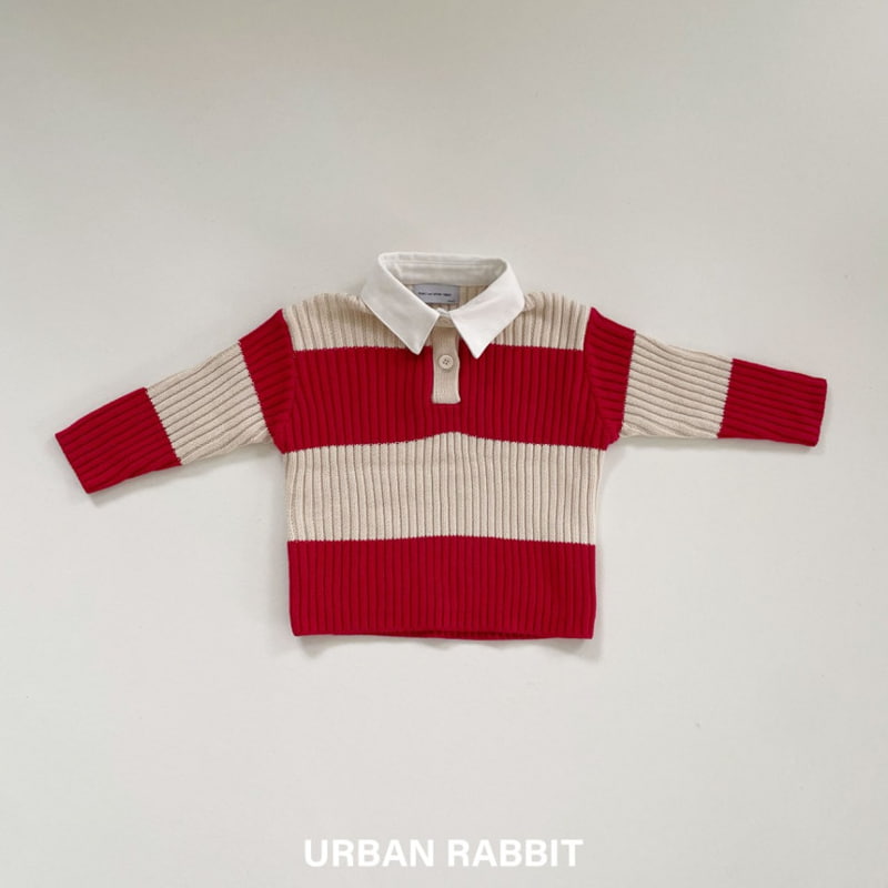 Urban Rabbit - Korean Children Fashion - #stylishchildhood - Stripe Collar Knit Pullover - 6