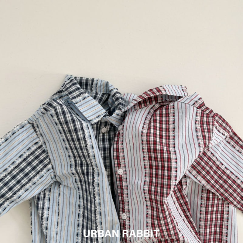 Urban Rabbit - Korean Children Fashion - #stylishchildhood - Grungy Check Shirt - 7