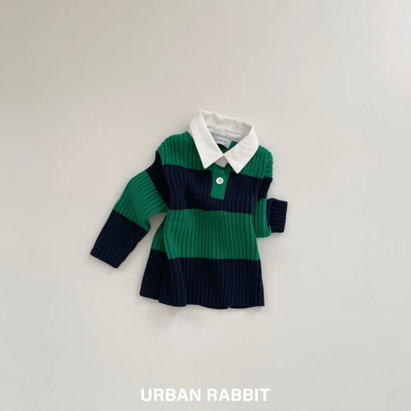 Urban Rabbit - Korean Children Fashion - #prettylittlegirls - Stripe Collar Knit Pullover - 4