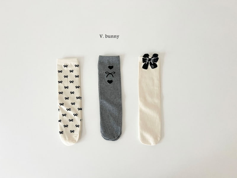 V Bunny - Korean Children Fashion - #Kfashion4kids - Big Ribbon Socks