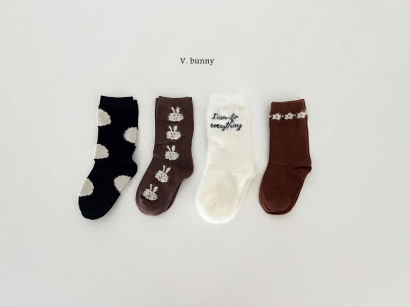 V Bunny - Korean Children Fashion - #Kfashion4kids - Hairy Rabbit Socks