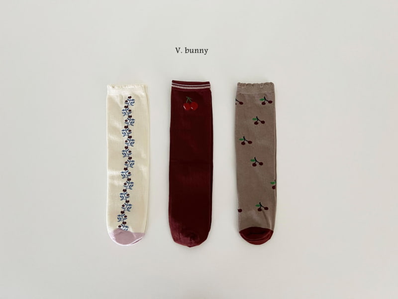 V Bunny - Korean Children Fashion - #childofig - Red Berry Socks