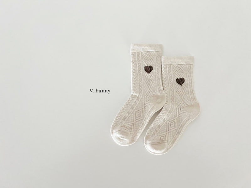 V Bunny - Korean Children Fashion - #childofig - Heart Socks - 7