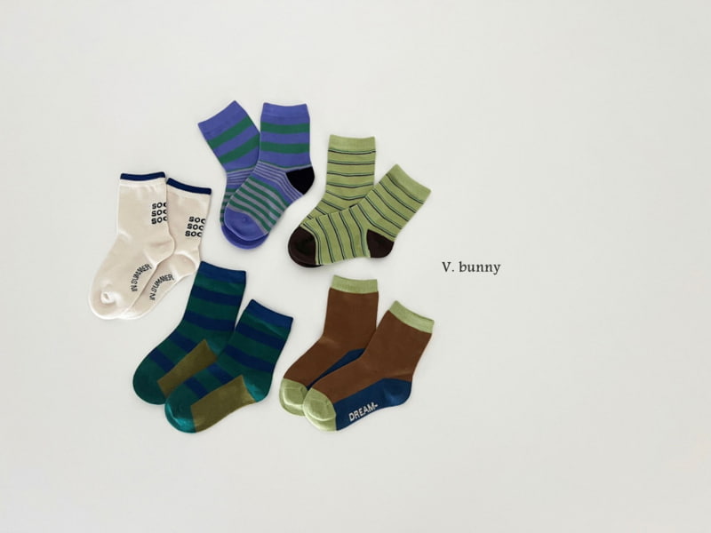 V Bunny - Korean Children Fashion - #childofig - Green Socks - 2