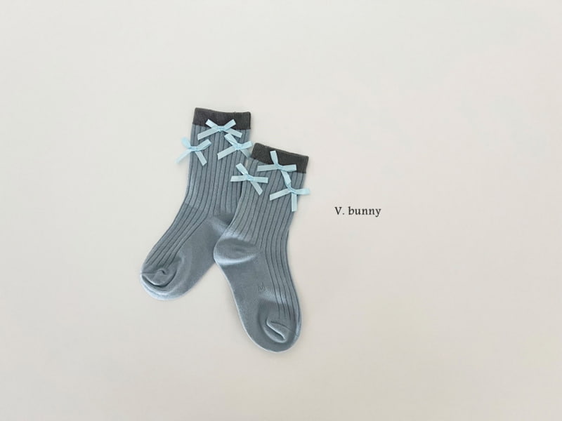 V Bunny - Korean Children Fashion - #childofig - Blue Ribbon Socks - 11