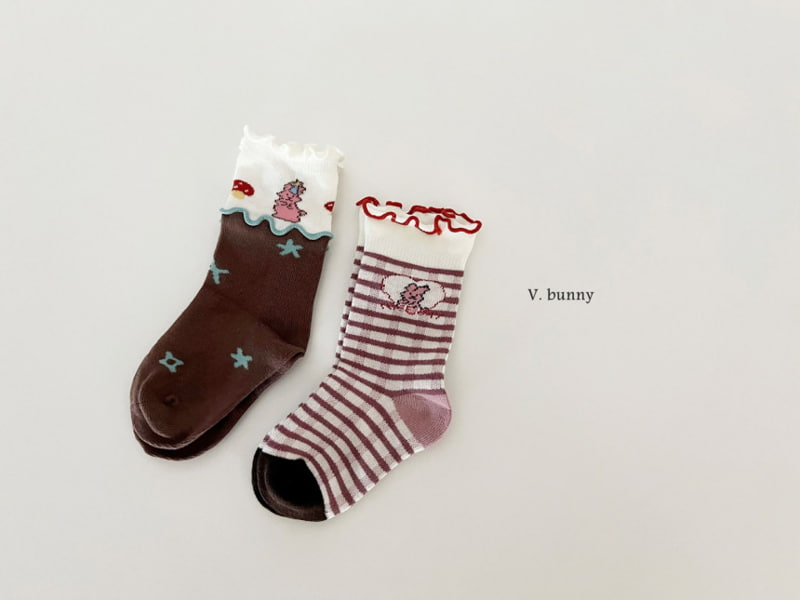 V Bunny - Korean Children Fashion - #prettylittlegirls - Corn Socks - 4