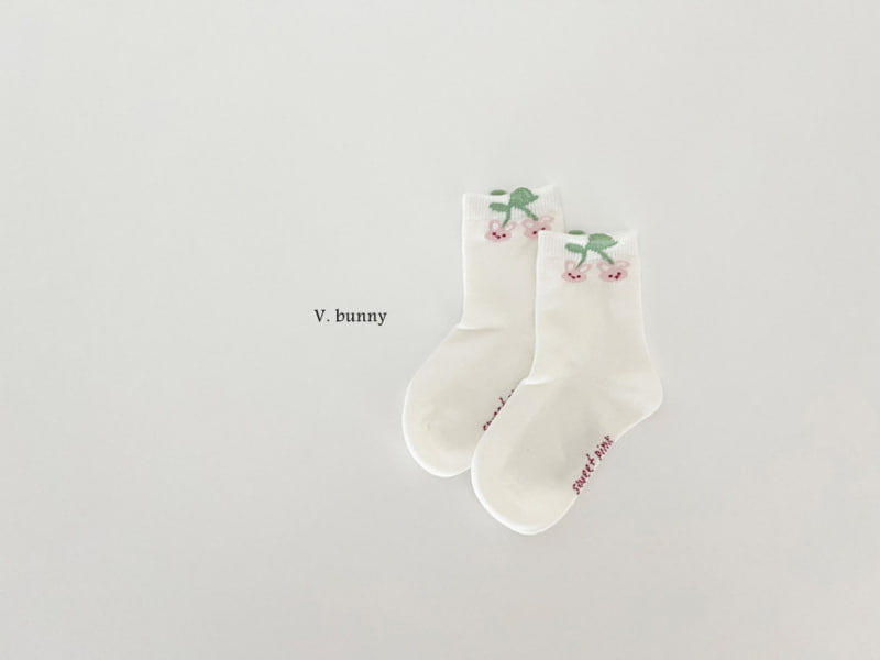 V Bunny - Korean Children Fashion - #childofig - Rabbit Cherry Socks - 11