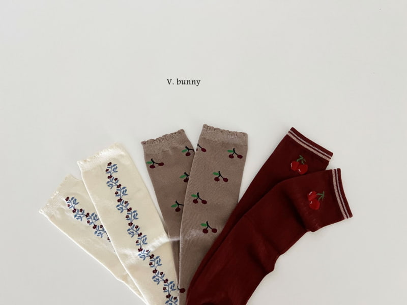 V Bunny - Korean Children Fashion - #childrensboutique - Red Berry Socks - 3