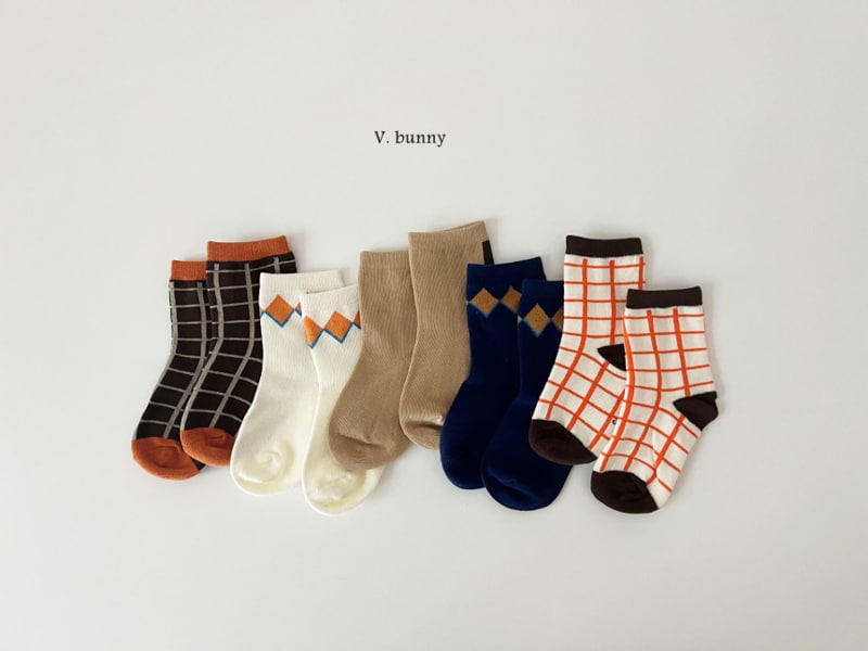 V Bunny - Korean Children Fashion - #childrensboutique - Check Dia Socks - 6