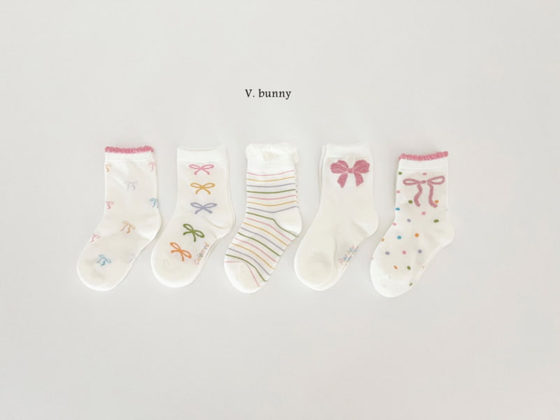 V Bunny - Korean Children Fashion - #childrensboutique - Party Ribbon Socks - 12