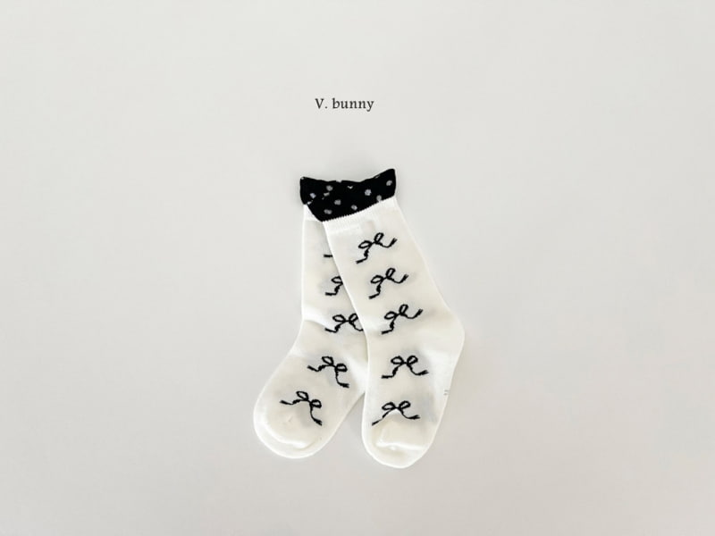 V Bunny - Korean Children Fashion - #childrensboutique - Dot Ribbon Socks - 9