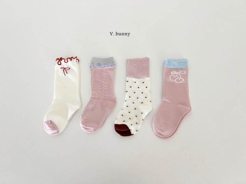 V Bunny - Korean Children Fashion - #childrensboutique - Pink Dot Socks