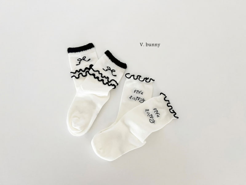 V Bunny - Korean Children Fashion - #childrensboutique - Curling Ribbon Socks - 8