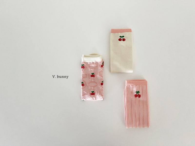 V Bunny - Korean Children Fashion - #designkidswear - Pink Berry Socks