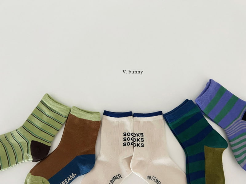 V Bunny - Korean Children Fashion - #childrensboutique - Green Socks - 4