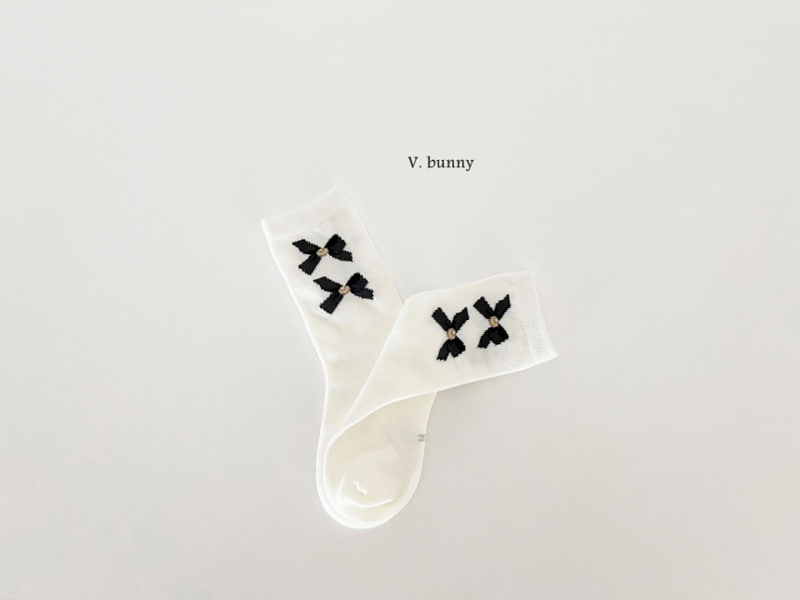 V Bunny - Korean Children Fashion - #designkidswear - Dot Ribbon Socks - 10