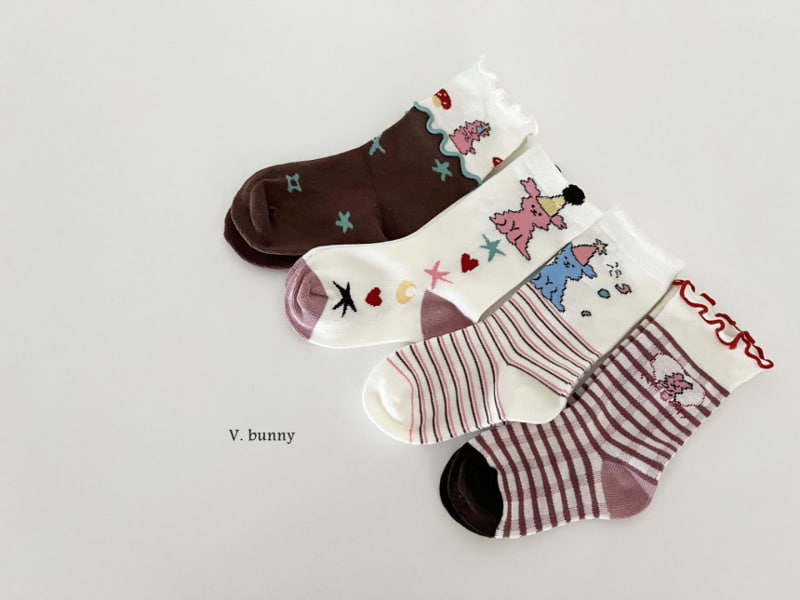 V Bunny - Korean Children Fashion - #designkidswear - Corn Socks - 7