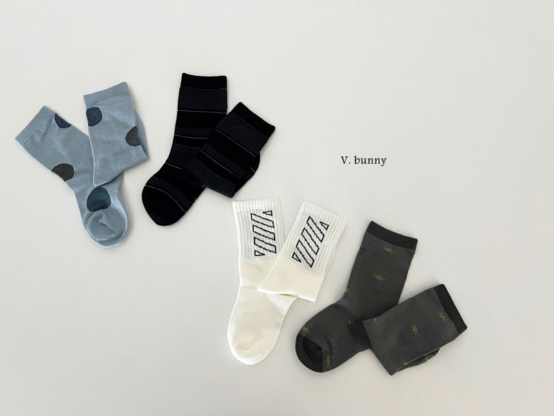 V Bunny - Korean Children Fashion - #childrensboutique - Block Socks - 4