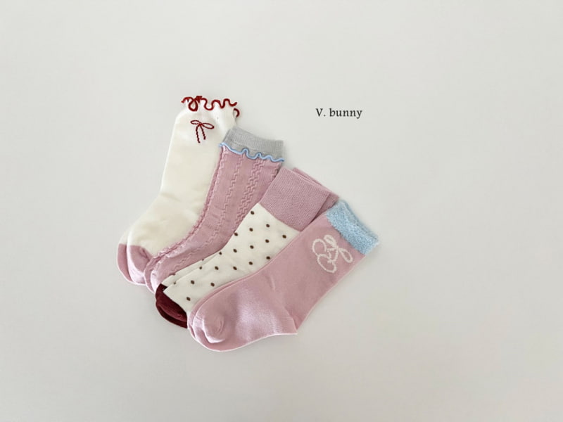 V Bunny - Korean Children Fashion - #designkidswear - Pink Dot Socks - 2