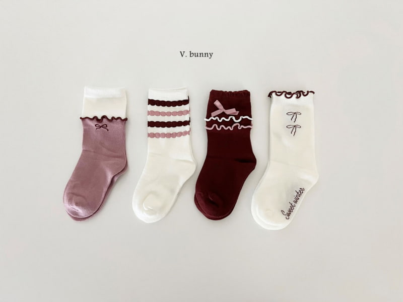 V Bunny - Korean Children Fashion - #designkidswear - Double Frill Socks