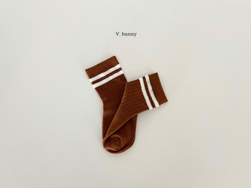 V Bunny - Korean Children Fashion - #discoveringself - Two Lines Socks - 7