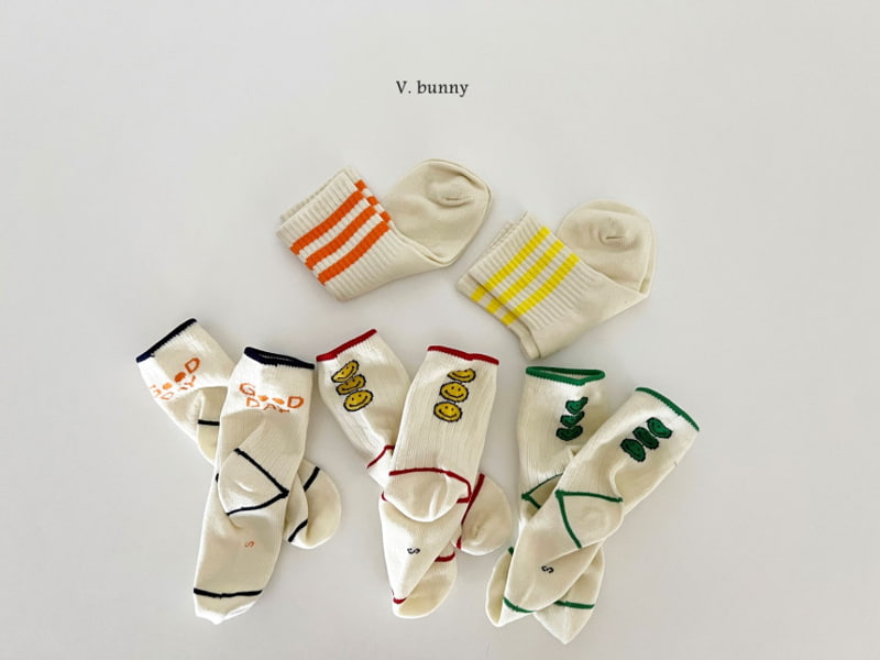 V Bunny - Korean Children Fashion - #designkidswear - Smile Day Socks - 4