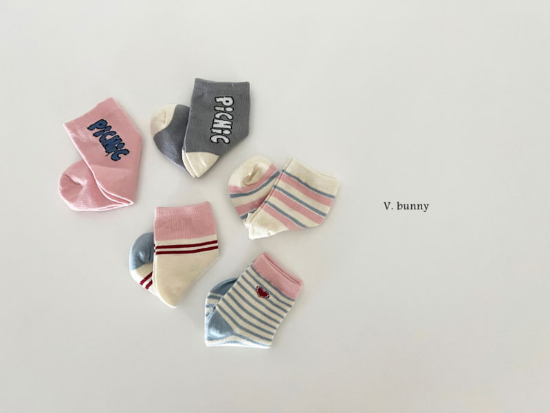 V Bunny - Korean Children Fashion - #discoveringself - Picnic Socks  - 6