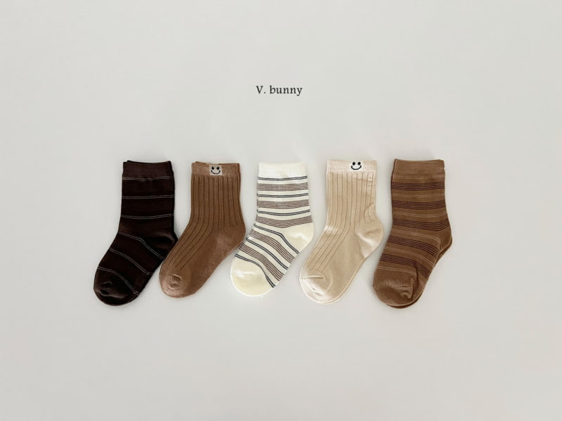 V Bunny - Korean Children Fashion - #discoveringself - Small Stripe Socks