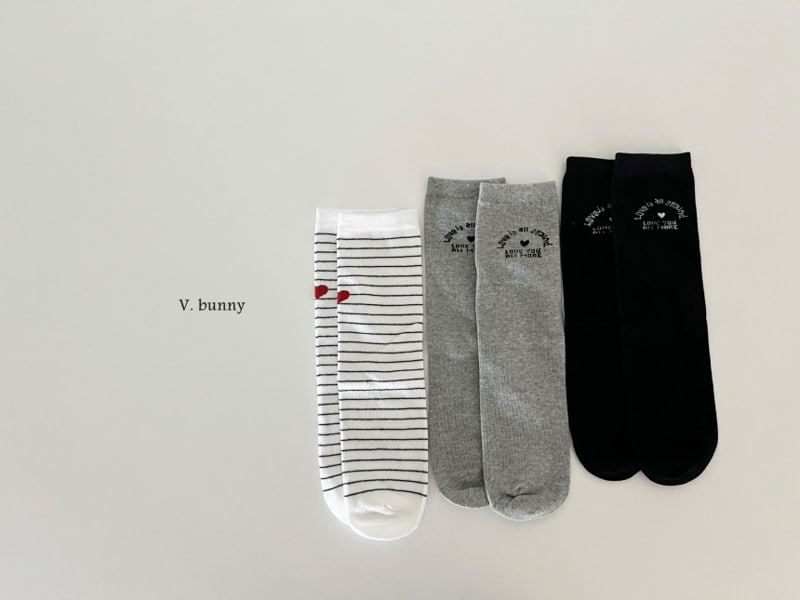 V Bunny - Korean Children Fashion - #discoveringself - Love You Socks - 5