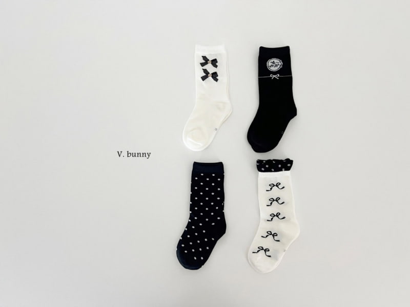 V Bunny - Korean Children Fashion - #discoveringself - Dot Ribbon Socks - 11