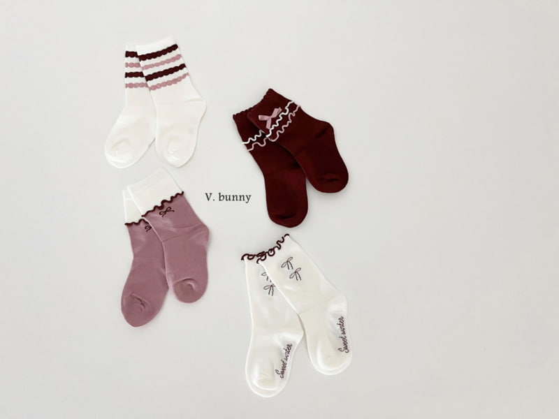 V Bunny - Korean Children Fashion - #discoveringself - Double Frill Socks - 2