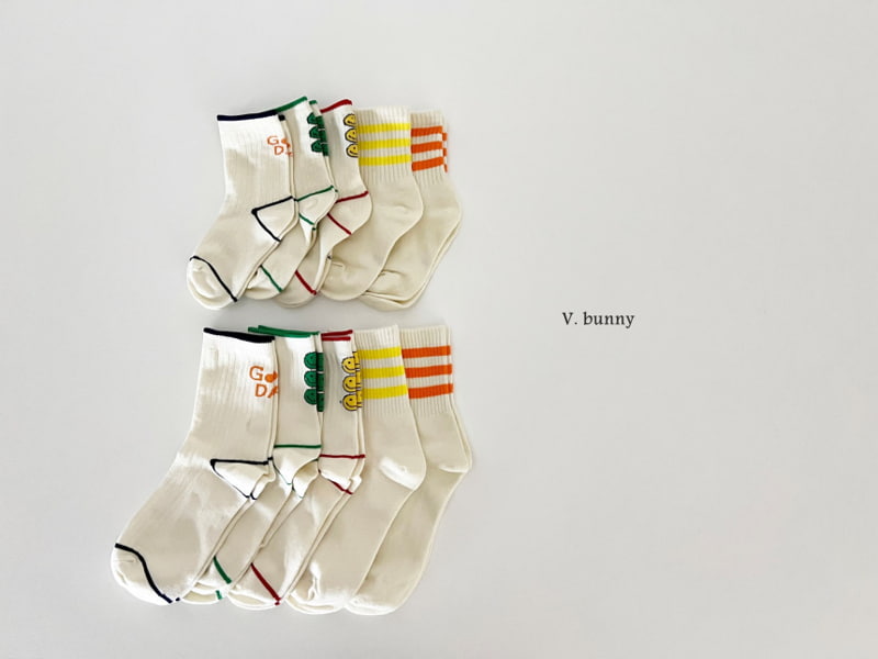 V Bunny - Korean Children Fashion - #fashionkids - Smile Day Socks - 5