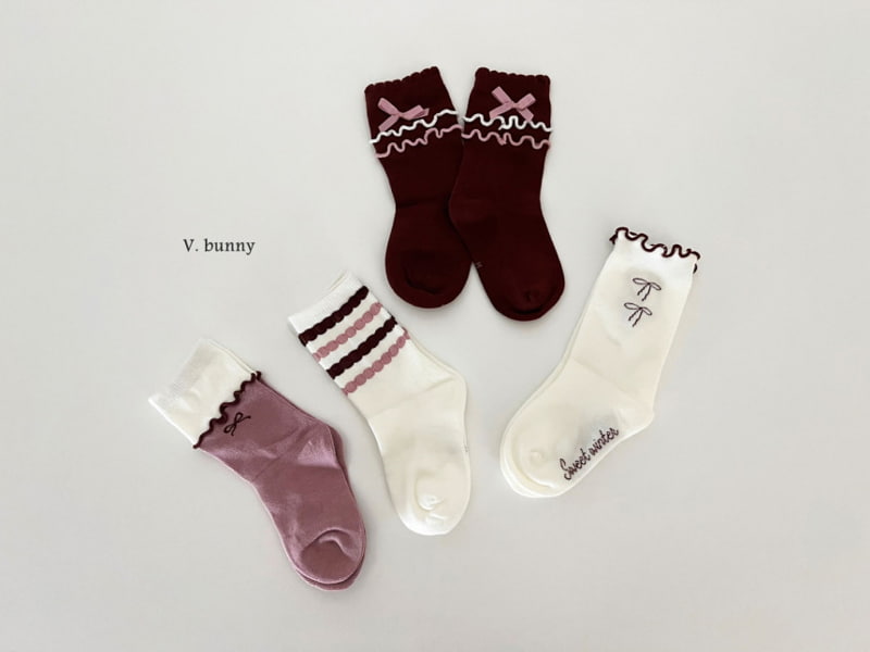 V Bunny - Korean Children Fashion - #fashionkids - Double Frill Socks - 3