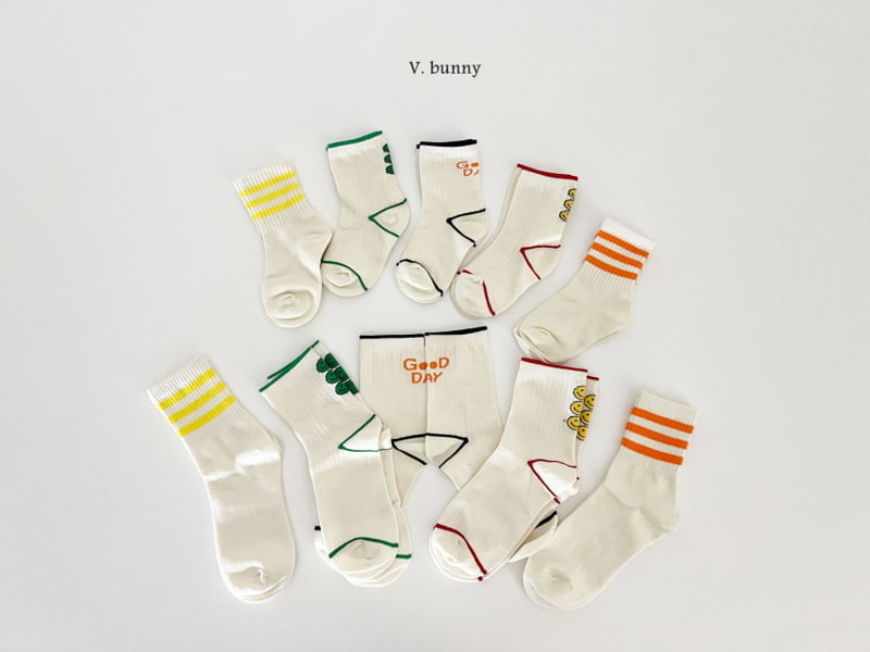 V Bunny - Korean Children Fashion - #kidsshorts - Smile Day Socks - 6