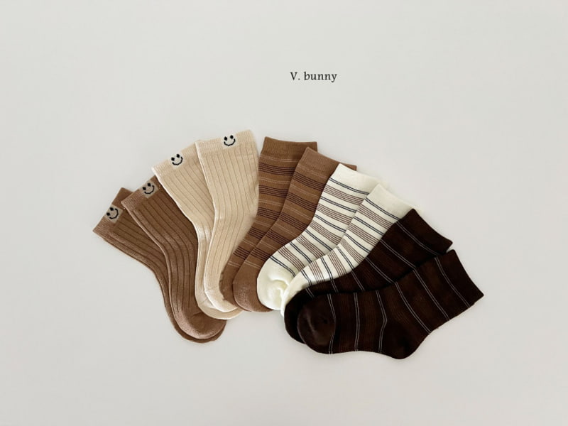 V Bunny - Korean Children Fashion - #kidsshorts - Small Stripe Socks - 3