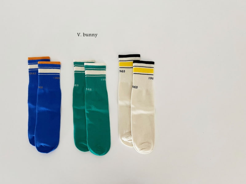 V Bunny - Korean Children Fashion - #kidsshorts - Colored Socks - 3