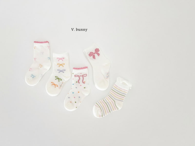 V Bunny - Korean Children Fashion - #kidsshorts - Party Ribbon Socks - 2