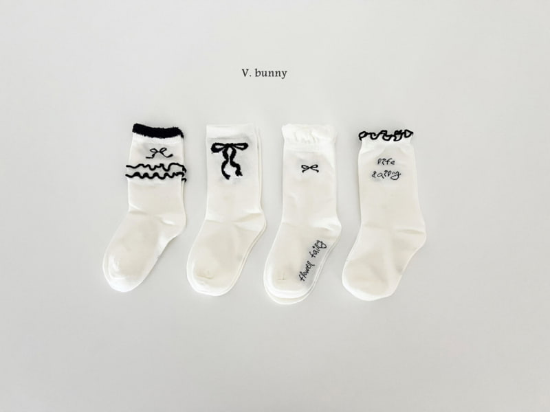 V Bunny - Korean Children Fashion - #kidsshorts - Curling Ribbon Socks - 12