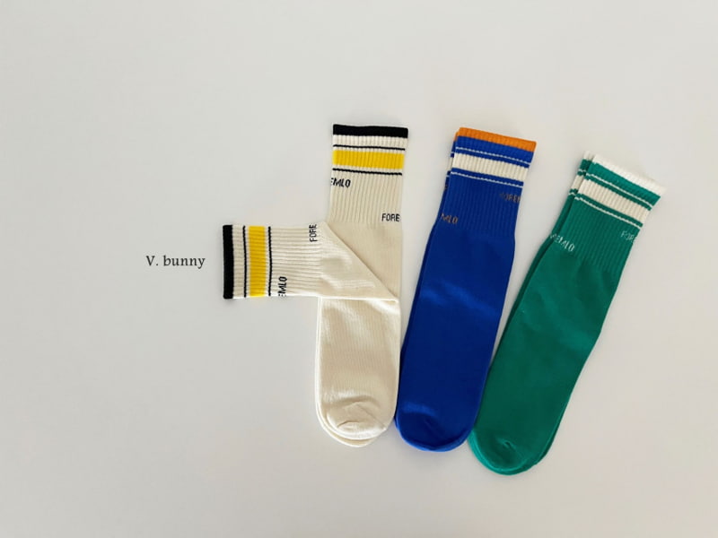 V Bunny - Korean Children Fashion - #kidsshorts - Colored Socks - 4