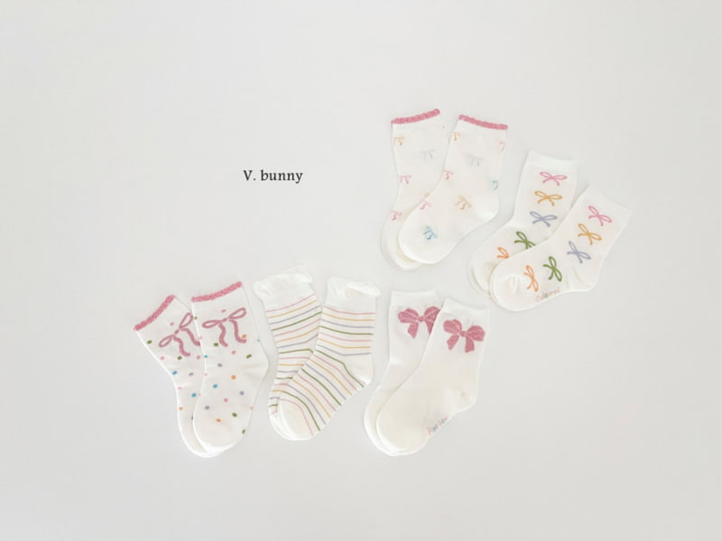 V Bunny - Korean Children Fashion - #kidsstore - Party Ribbon Socks - 3