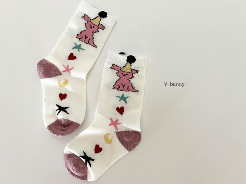 V Bunny - Korean Children Fashion - #kidsstore - Corn Socks - 11