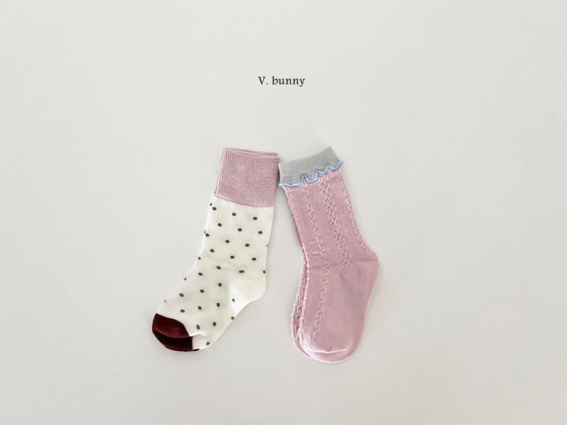 V Bunny - Korean Children Fashion - #kidsstore - Pink Dot Socks - 6